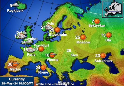 Гернсі Карта температури погоди 