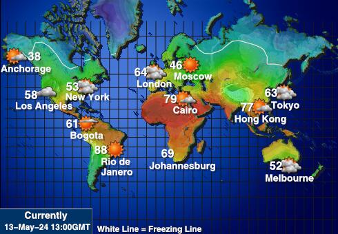 Heardi ja McDonaldi saared Ilm temperatuur kaart 