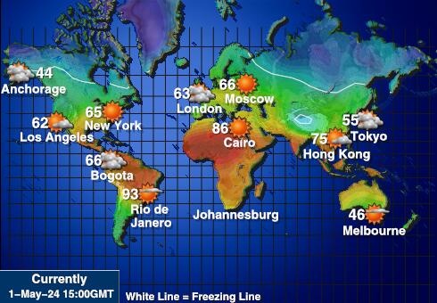 赫德岛和麦当劳群岛 天气温度图 