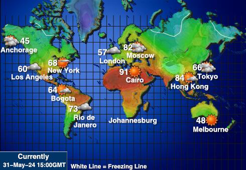אי הרד ואיי מקדונלד מפת טמפרטורת מזג האוויר 