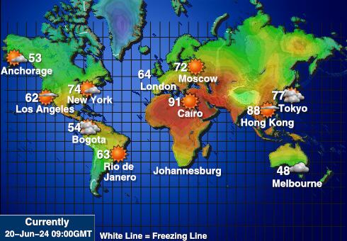 Otok Heard i otočje McDonald Vremenska prognoza, Temperatura, karta 