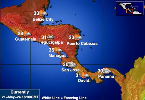 Honduras Vädertemperaturkarta 