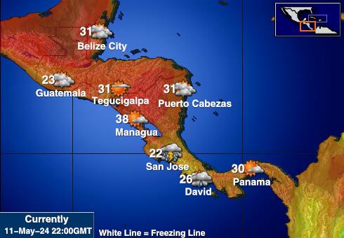 Honduras Vädertemperaturkarta 