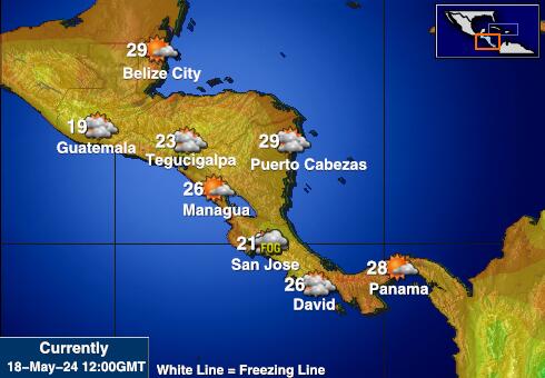 Honduras Sää lämpötila kartta 