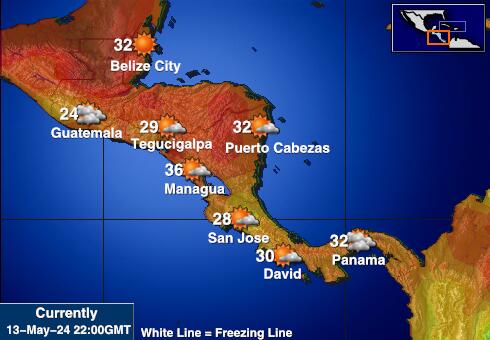 Honduras Ilm temperatuur kaart 