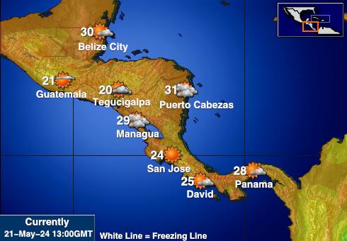 Honduras Mapa temperatura Tempo 