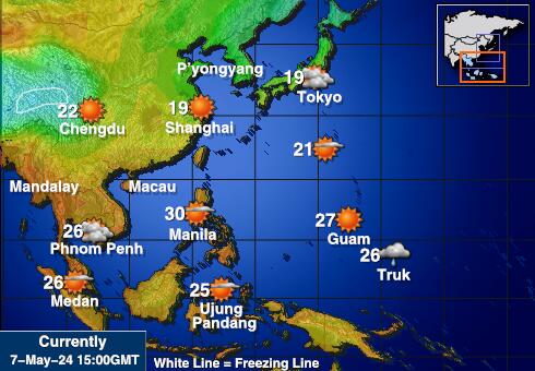 هونغ كونغ خريطة درجة حرارة الطقس 