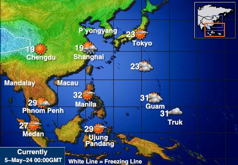 Хонг Конг Температурна карта за времето 
