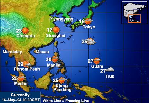 Hong Kong Carte des températures de Météo 