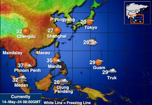 Hong Kong Temperatura Mapa pogody 