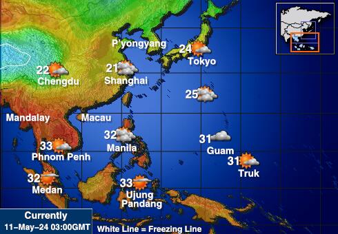 Гонконг Карта погоды Температура 