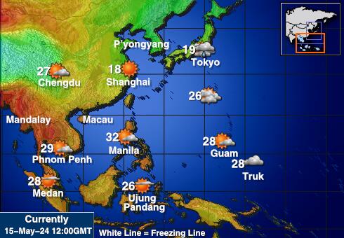 Хонг Конг Температурна карта за времето 