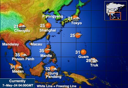 Hongkong Mapa počasí teplota 