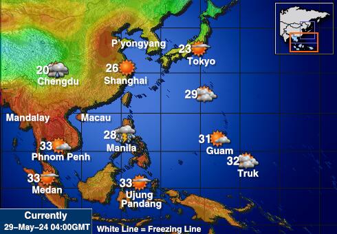 Hong Kong Sää lämpötila kartta 