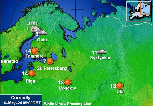 Hungary Mapa temperatura Tempo 