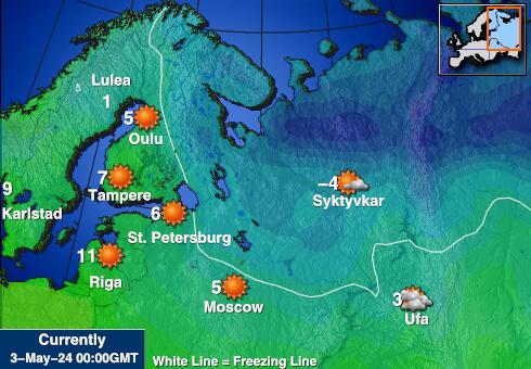 Унгария Температурна карта за времето 