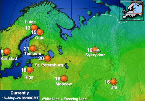Ungarn Wetter Temperaturkarte 