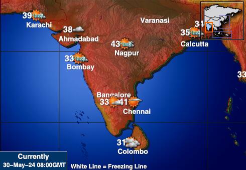 Індія Карта температури погоди 