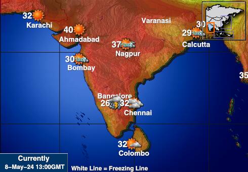 India Ilm temperatuur kaart 