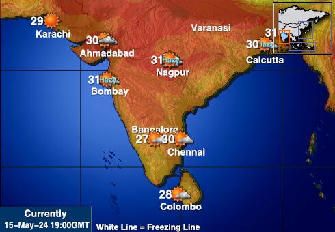 India Ilm temperatuur kaart 