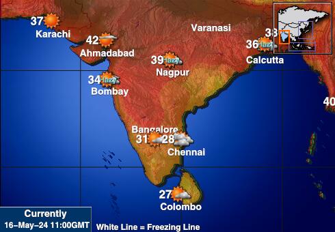 Indien Vädertemperaturkarta 