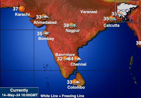 インド 天気温度マップ 