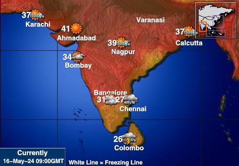 India Peta suhu cuaca 