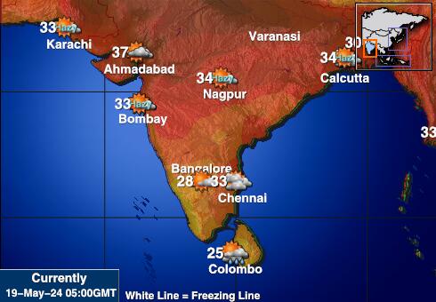 India Harta temperaturii vremii 