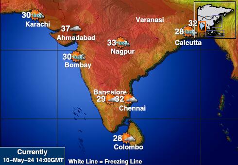 Indija Laika temperatūra karte 