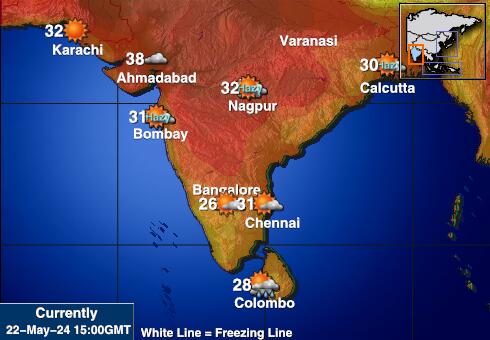 インド 天気温度マップ 