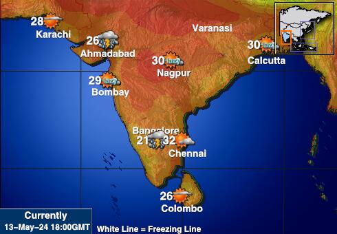 بھارت موسم درجہ حرارت کا نقشہ 