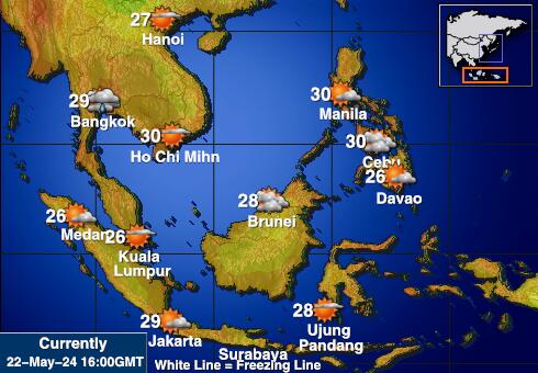 インドネシア 天気温度マップ 