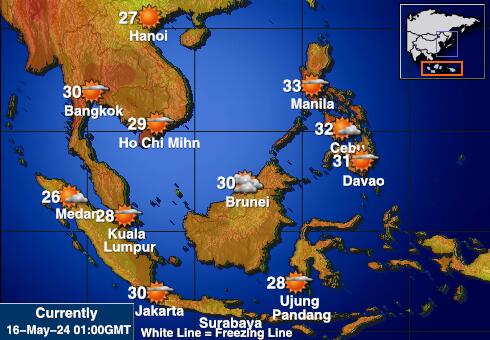 انڈونیشیا موسم درجہ حرارت کا نقشہ 