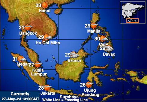 Indoneesia Ilm temperatuur kaart 