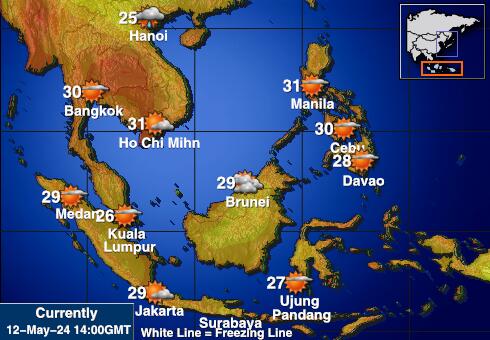 Indonesien Wetter Temperaturkarte 