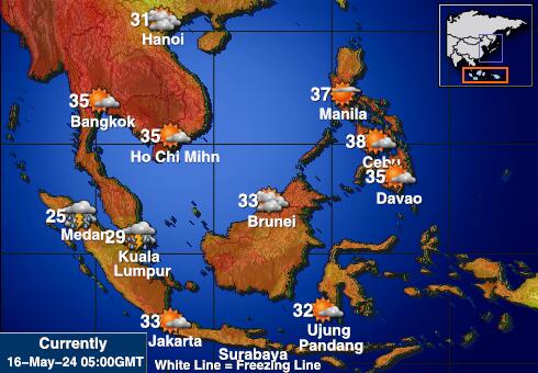 Indonezia Harta temperaturii vremii 