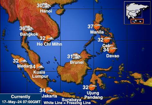 Indonesia Peta suhu cuaca 