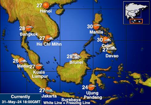 インドネシア 天気温度マップ 