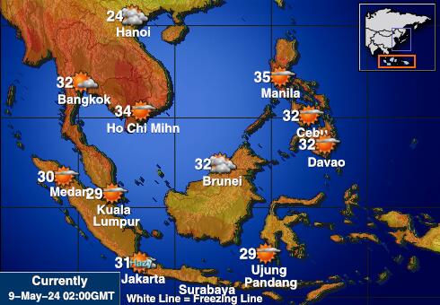 Indonesia Mapa temperatura Tempo 