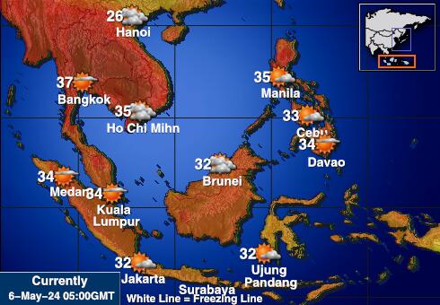 Indonesia Peta suhu cuaca 