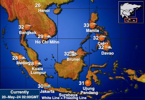 Indonesien Vejret temperatur kort 