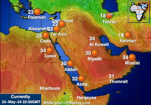 Iran Mapa de temperatura Tiempo 