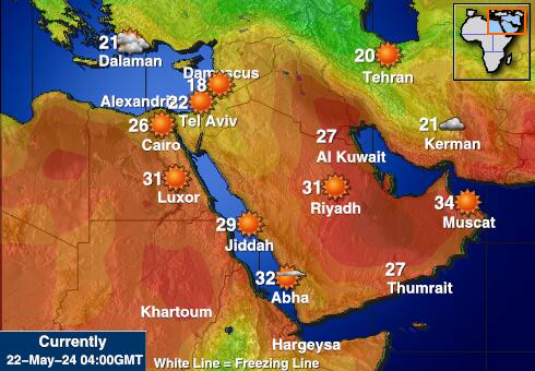 Írán Mapa počasí teplota 
