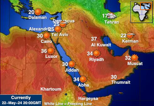 イラン 天気温度マップ 