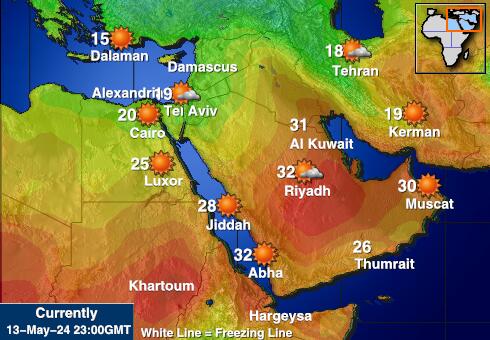 Iran Harta temperaturii vremii 