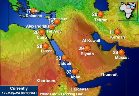 Irán Időjárás hőmérséklet térképen 