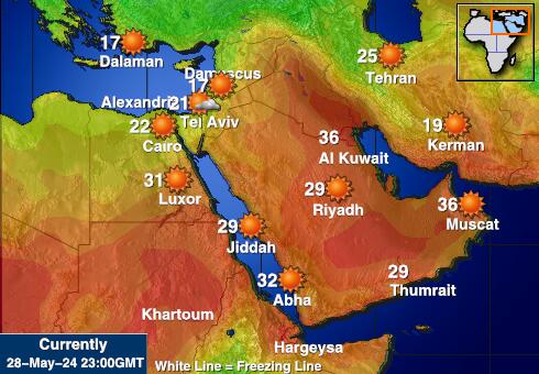 Iraq Mapa temperatura Tempo 