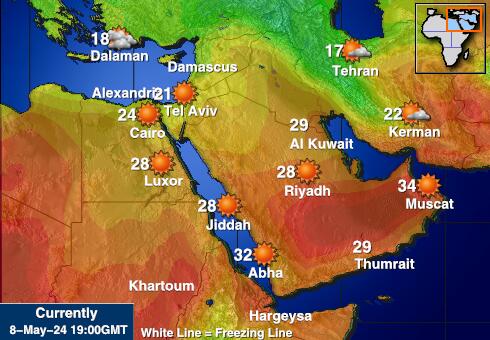 อิรัก แผนที่อุณหภูมิสภาพอากาศ 