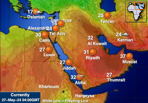 Irak Időjárás hőmérséklet térképen 