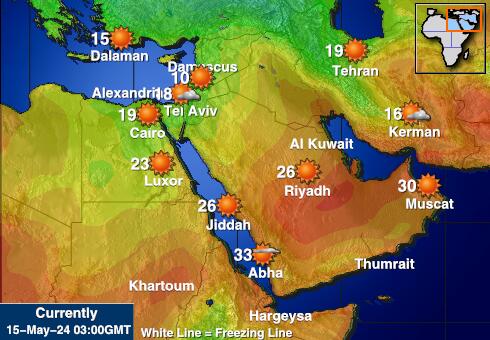 อิรัก แผนที่อุณหภูมิสภาพอากาศ 